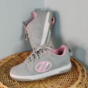 Heelys Voyager Skate Shoes Big Kid - Gray / Light Pink -Casual Streetwear Size 7